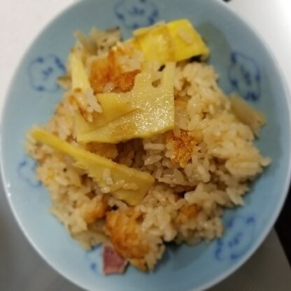 たけのこを貰ったので作りました！お焦げができて美味しかったです〜！